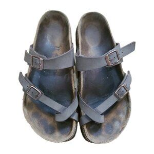 Birkenstock Mayari Grey Leather Sandals Size 37 US 6.5